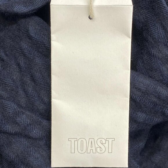 NEW TOAST Women’s Cotton Wool Herringbone Check Jacket Size 0 Navy Blue - Picture 4 of 11